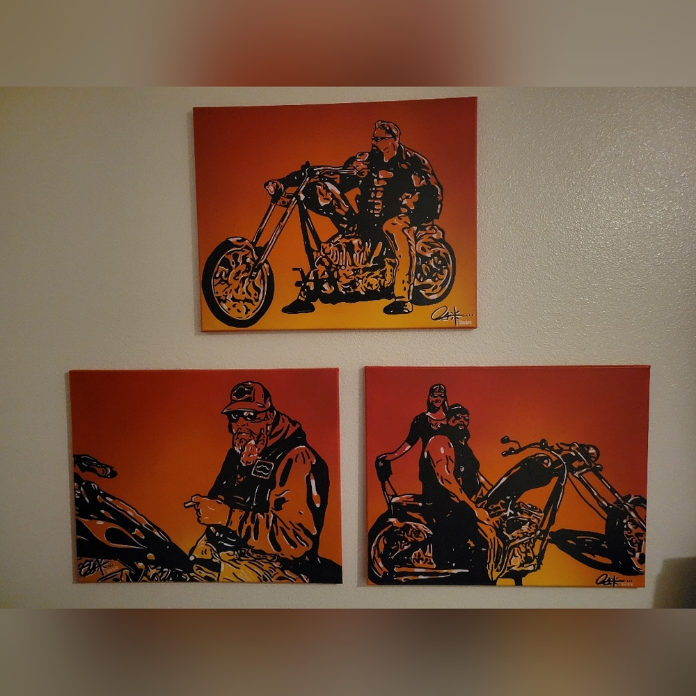 Custom harley davidson paintings